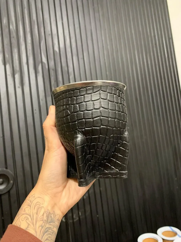 Mate Camionero Cuero Croco