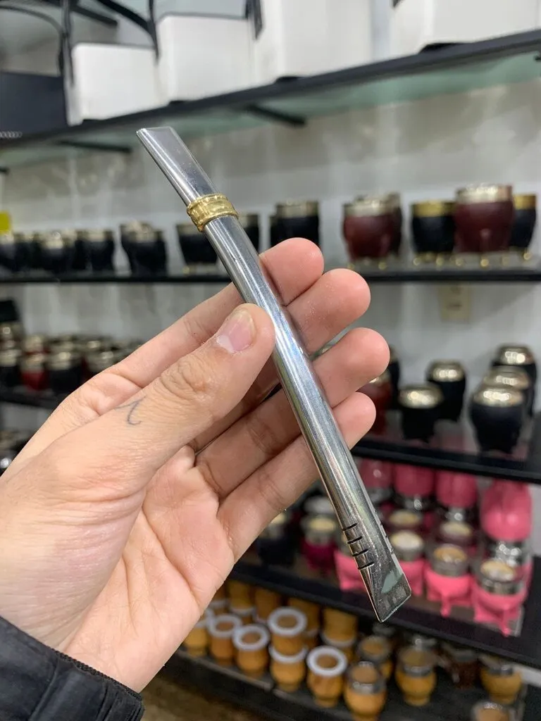 Bombilla Chata de Acero