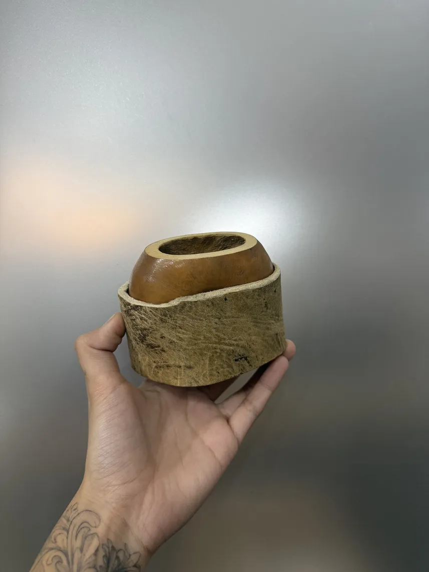 Mate Galleta Base Cuero Crudo