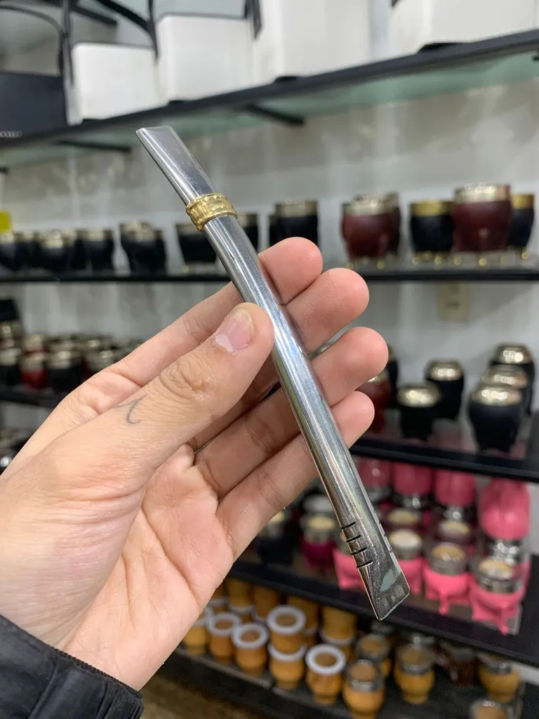 Bombilla Chata de Acero