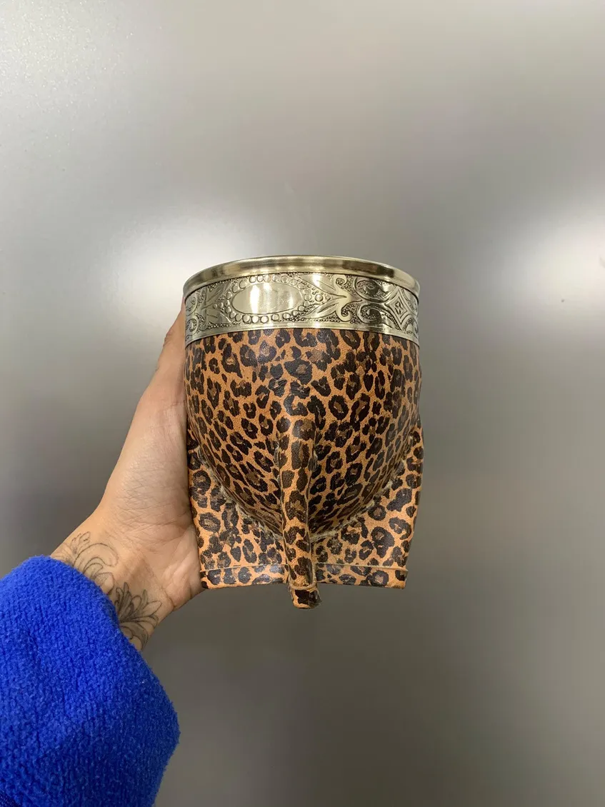Mate Imperial Alpaca con Cuero Print Animal