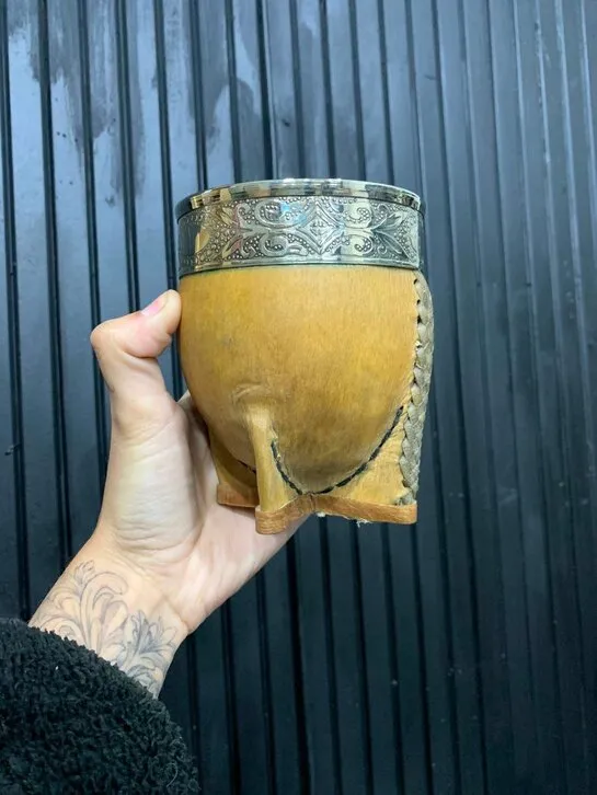 Mate Imperial Alpaca Cuero Crudo - Lienzo