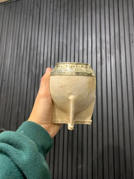 Mate Torpedo Alpaca Cinc Cuero Crudo — foto 2 de 2